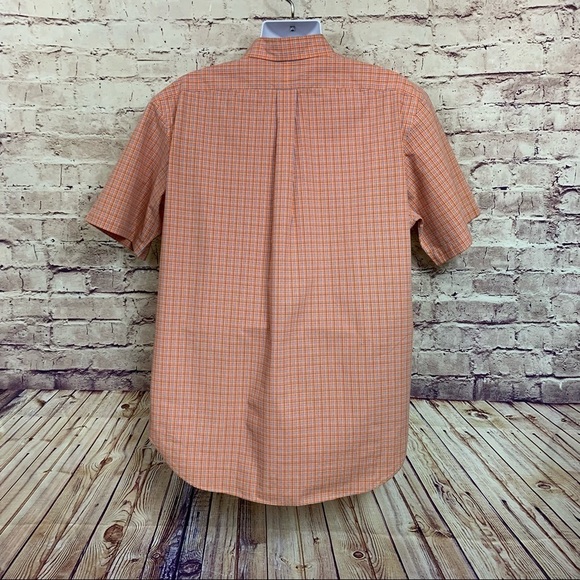 Ralph Lauren Orange Check Cotton Button Front Short Sleeve Shirt - Picture 5 of 9